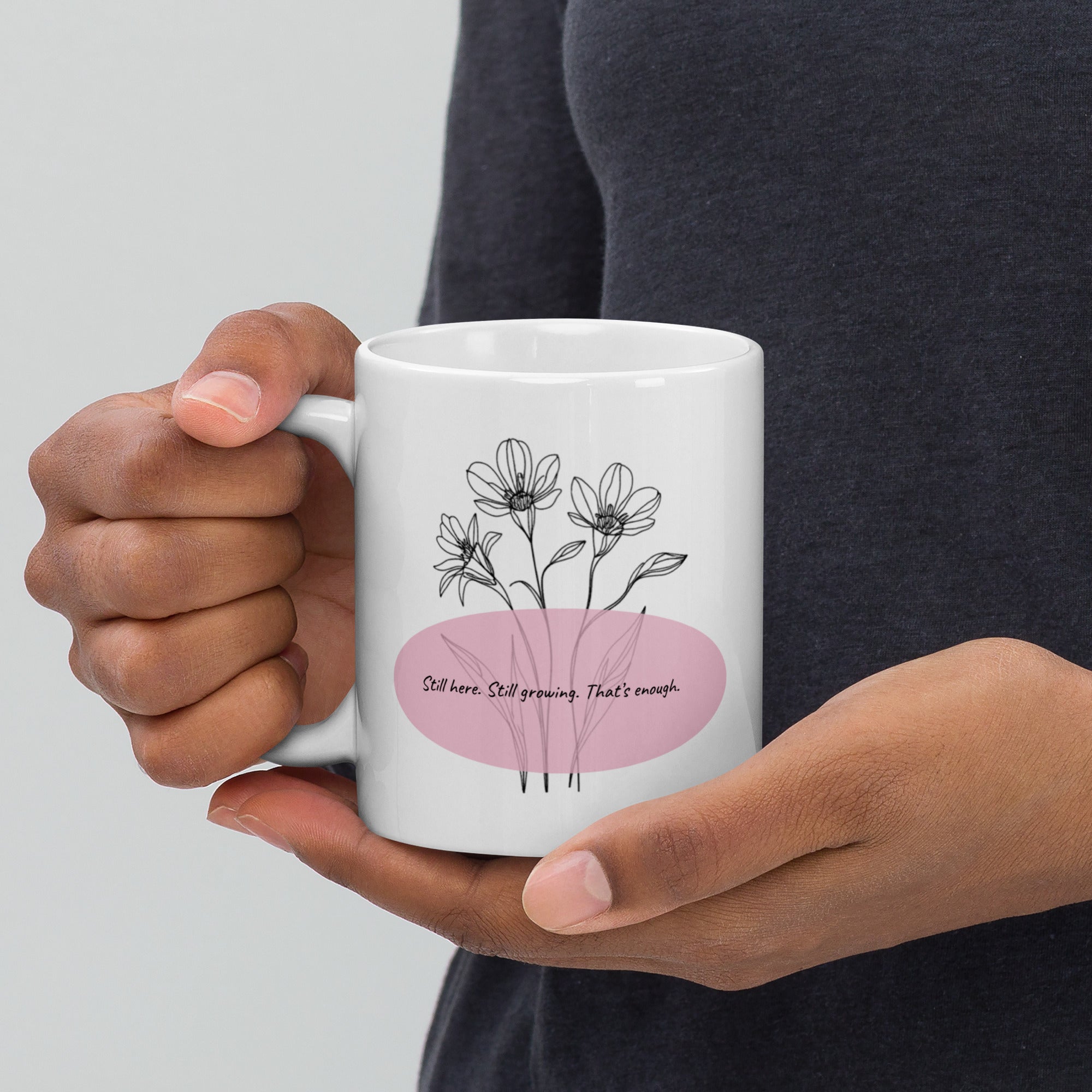 Rooted & Loved White Affirmation Mug | Gift for Moms & Plant Parents